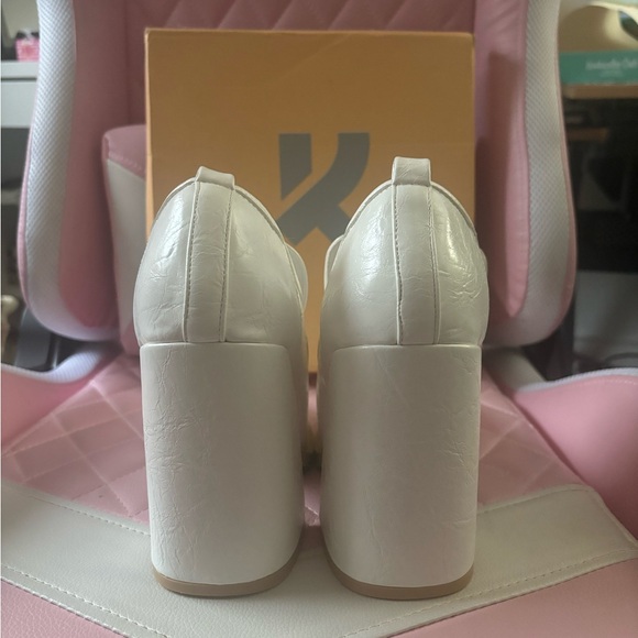 Koi Footwear Heeled Delights white platform loafers - sabrina carpenter coquette - Picture 8 of 9